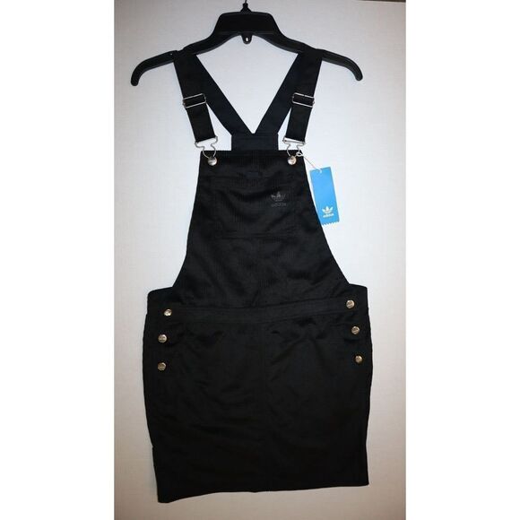 adidas GU2995 Women's Sz S Black Dungaree Overalls Corduroy Dress $100+ - Picture 5 of 6